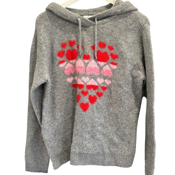 Cupcakes & Cashmere Pink Red Heart Sweater Size Medium Hoodie Valentines - Picture 1 of 6